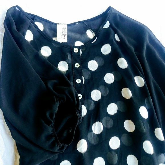 Boho Anthro Polka Dot Birdcage Top - Picture 6 of 6